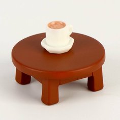 Миниатюра кукольная "Столик с чашкой", набор 2 шт, размер 1 шт 3,5*3,5*2,5 см NO Name