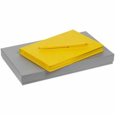 Набор Brand Tone, желтый, 29,7х18х3,5 см, ежедневник - искусственная кожа; ручка - пластик; коробка - картон Нет бренда