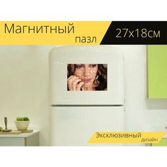 Магнитный пазл "Женщина, красота, мода" на холодильник 27 x 18 см. Lots Prints