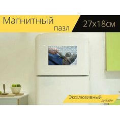 Магнитный пазл "Бурундук, крутой, белка" на холодильник 27 x 18 см. Lots Prints