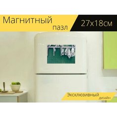 Магнитный пазл "На якоре, яхты, док" на холодильник 27 x 18 см. Lots Prints
