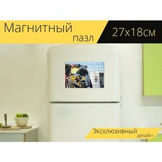 Магнитный пазл "Коммерческого водолаза, дайвинг, шлем" на холодильник 27 x 18 см. Lots Prints