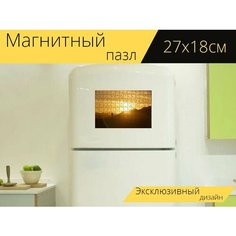 Магнитный пазл "Восход солнца, марокко, пустыня" на холодильник 27 x 18 см. Lots Prints