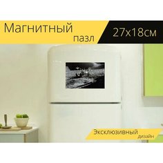 Магнитный пазл "Луна, луноход, аполлон " на холодильник 27 x 18 см. Lots Prints