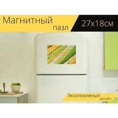 Магнитный пазл "Кукуруза, кукуруза в початках, поршень" на холодильник 27 x 18 см. Lots Prints