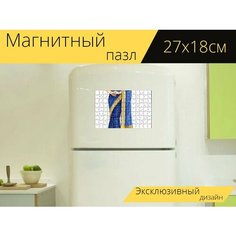 Магнитный пазл "Сари, индийский, этнический" на холодильник 27 x 18 см. Lots Prints