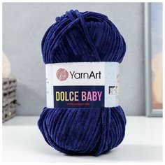 Пряжа "Dolce Baby" 100% микрополиэстер 85м/50 гр (756 т. синий), 1шт Yarn Art