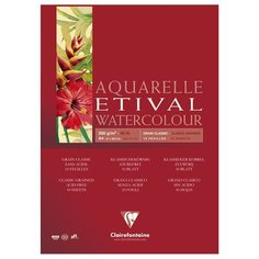 Альбом для акварели, 10л, А4, на склейке Clairefontaine "Etival", 200г/м2, классическое зерно