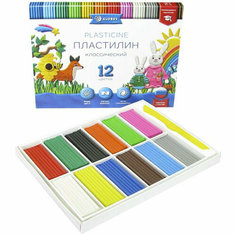 Пластилин 12 цветов 240 грамм (GLOBUS) классический арт ПЛ12-06К. Количество в наборе 5 шт. Глобус