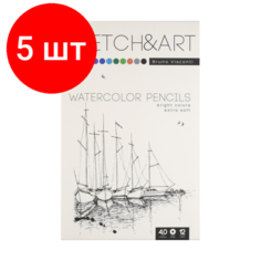 Комплект 5 наб, Карандаши акварельные для скетч SKETCH&ART 12 цв в мет короб 30-0044 Bruno Visconti