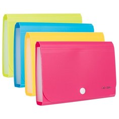 Комплект 5 штук, Папка органайзер Vivid на кнопке горизонтА6 12отдел РР 0.6мм ассортимE5561 Deli