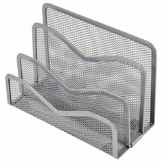 Подставка для сортировки бумаг Brauberg Germanium, 3 секции, серебристая, 6шт. (237970)