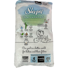 Детские подгузники SLEEPY BIO NATURAL 2X TRAINING PANTS NO.4 (7-14 кг) 48 шт/уп (4 packin bale)
