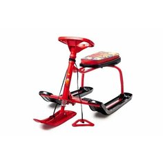 Снегокат Ника, граффити с красным каркасом Nika Sport