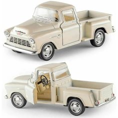 Машинка металлическая Kinsmart 1:32 1955 Chevy Stepside Pick-up (Шеви Шевроле Пикап) инерционная / Бежевый