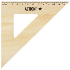 Треугольник 45*, длина 12см, деревянный, в инд. пакете с европодвесом AWR12/45 (100 шт. уп) Action!