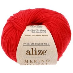 Пряжа "Merino Royal" 100% шерсть 100м/50гр (56 красный) Alize