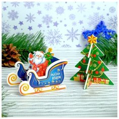 3D Конструктор фигурки «Сани Деда Мороза» Unicon