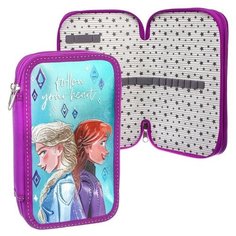 Пенал 2 секции 125*205 лам. кар 81П26/2 метал объем "Эльза и Анна", Холодное сердце Disney