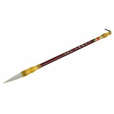 Кисть круглая для каллиграфии, коза, №2, ручка из дерева, в блистере Noname