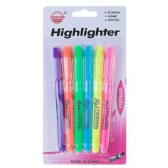 Набор маркеров-текстовыделителей, 6 цветов, наконечники скошенные, 4 мм Noname