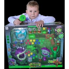 Игровой набор Растения против Зомби/Plants Vs Zombies/Лесная война растений! Огромный подарочный арсенал оружия и мишеней. Звук. Свет. Лазерный прицел!