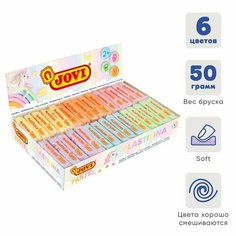 Пластилин на растительной основе 6 цветов, 300 г, , пастельная палитра, для малышей (цена за 1 шт.), 30 шт. Нет бренда