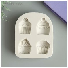 Молд силикон "Пирожное" 4 предмета 1,2х6,5х8 см Noname