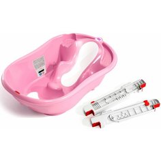 Комплект ванночка Ok Baby Onda Evolution+ крепление для ванной Розовый