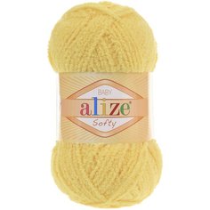 Пряжа Alize Softy лимонный (187), 100%микрополиэстер, 115м, 50г, 2шт