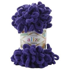 Пряжа Alize Puffy фиолетовый (849), 100%микрополиэстер, 9м, 100г, 2шт