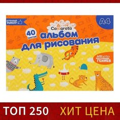 Альбом для рисования А4, 40 листов на склейке Calligrata, обложка мелованный картон, блок 100 г/м² ТероПром