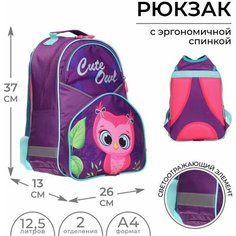 Рюкзак школьный Calligrata Совушка, 37х26х13 см