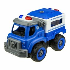 Конструктор - Полицейская машина , свет + звук, в пакете (собирайка), Play smart 1358