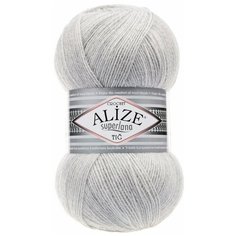 Пряжа ALIZE Superlana Tig (Суперлана тиг) - 2 шт цвет: 208 светло-серый, 25%шерсть, 75% акрил, 570м/100г