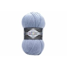 Пряжа Alize Superlana Midi светло-голубой (480), 25%шерсть/75%акрил, 170м, 100г, 2шт