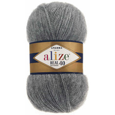Пряжа Alize Angora Real 40 серый меланж (182), 60%акрил/40%шерсть, 430м, 100г, 3шт