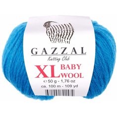 Пряжа Gazzal Baby Wool XL морская волна (822), 40%шерсть мериноса/20%кашемирПА/40%акрил, 100м, 50г, 2шт