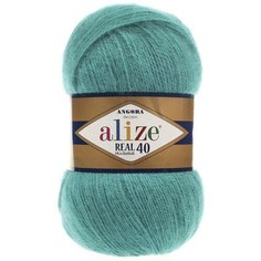 Пряжа Alize Angora Real 40 светлый изумруд (570), 60%акрил/40%шерсть, 430м, 100г, 2шт