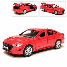 Машинка коллекционная Hyundai Sonata, инерционная, металлическая, красная, Технопарк, 12 см