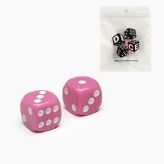 Кубики игральные "Время игры", 1.6 х 1.6 см, набор 2 шт, розовые 9474229