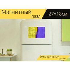 Магнитный пазл "Цветные карандаши, синий, желтый" на холодильник 27 x 18 см. Lots Prints