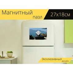 Магнитный пазл "Монтре, набережная, озеро" на холодильник 27 x 18 см. Lots Prints