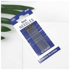 Иглы швейные, d = 1,03 мм, 5,6 см, с золотым ушком, 10 шт Noname