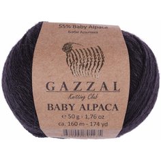 Пряжа Gazzal Baby Alpaca черный (46000), 55%беби альпака/45%шерсть мериноса супервош, 160м, 50г, 2шт