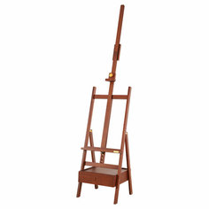 Мольберт напольный студийный с ящиком Гамма "Старый мастер", 49*49*225см, красный лакированный бук Gamma