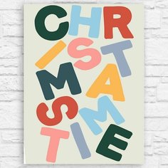 Картина по номерам на холсте новый год рождество (merry christmas, абстракция, минимализм, буквы) - 12915 40х30 Бруталити