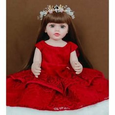 Кукла реборн NPK Doll 55 см. можно купать. Кукла младенец Reborn в нарядном платье. Bzdoll