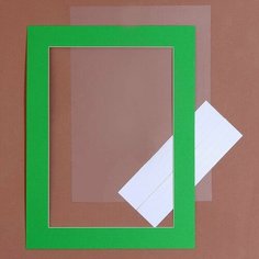 Паспарту размер рамки 35 × 26 см, прозрачный лист, клейкая лента, цвет зелёный NO Name