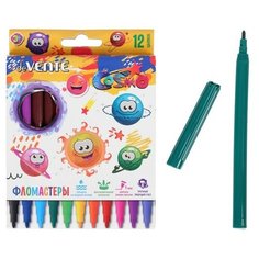 Фломастеры 12 цветов, deVENTE Cosmo, вентилируемый колпачок